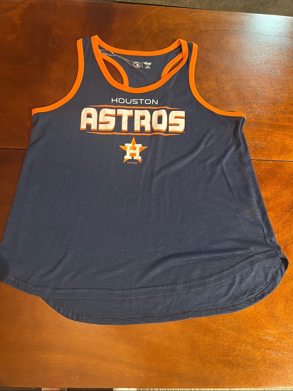 Houston Astros Navy & Orange Racerback graphic Tank Top